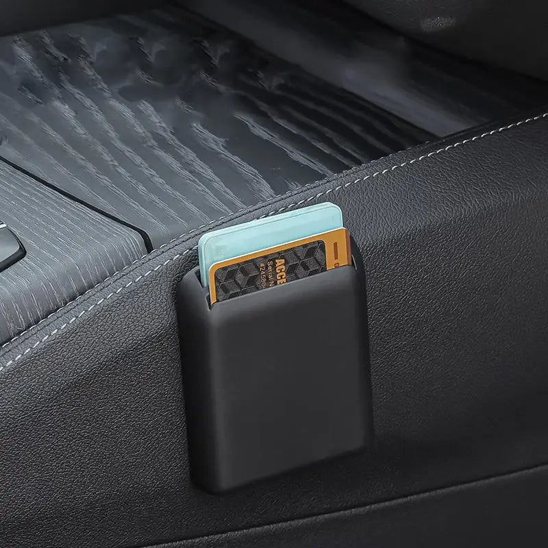 Self Adhesive Car Card Storage Box Multi Slot Toll Fuel Parking Card Organizer Universal Car Interior Ticket Receipt Mini Holder Peaceful Pleasures Health and Wellness