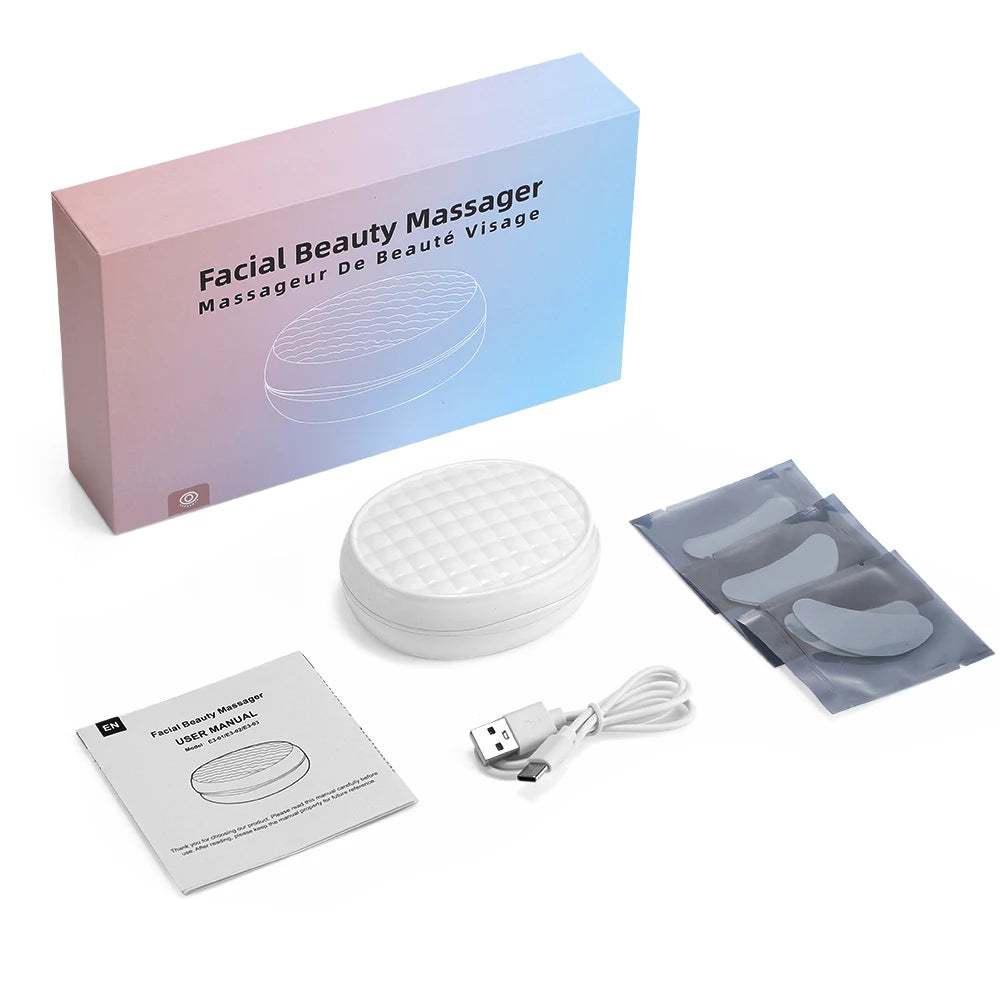 660nm Red Light Eye Massager with EMS Anti-Aging Eye Care Device Reduce Bags & Dark Circles Portable Eye Rejuvenation Pads Peaceful Pleasures Health and Wellness WHITE