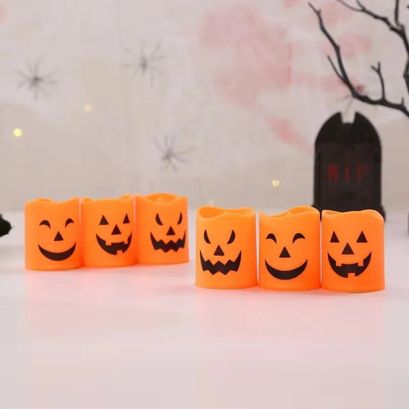 Halloween Flickering LED Candle Holders – Skull Ghost Pumpkin