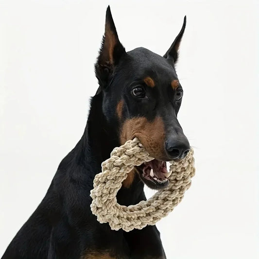 Rope Dog Chew Toy – Twisted Ring, Teeth Cleaning, Medium-Large Dogs Dog Chew Toy Peaceful Pleasures Health and Wellness