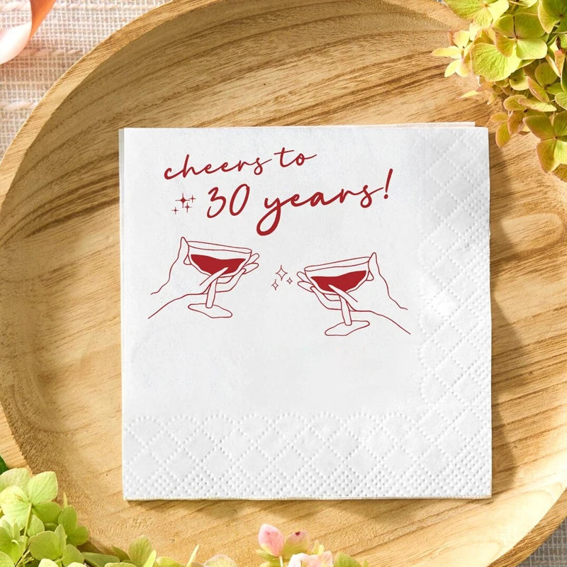 Cheers to 30 Years Cocktail Napkins – 20 Sheets | 30th Birthday