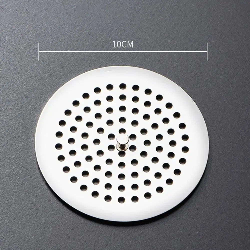 Creative Stainless Steel Floor Drain Net Cover Round Square Shape with Handle Sink Strainer Hair Filter Peaceful Pleasures Health and Wellness -10cm-roundshape