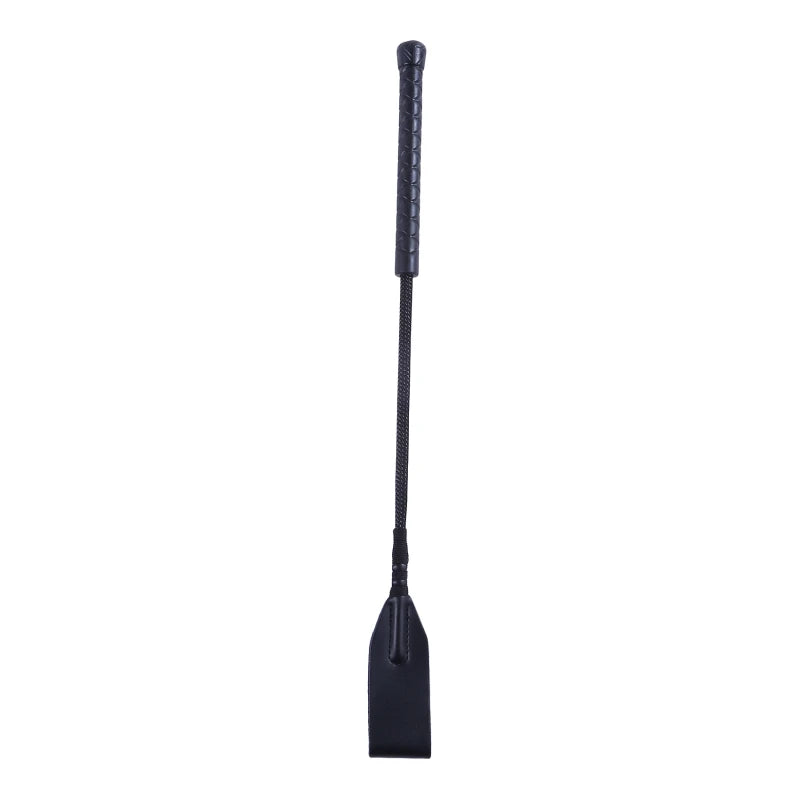 Black Faux Leather Horse Whip Handmade Braided Riding Crop for Equestrian Racing Training Equipment High Quality Peaceful Pleasures Health and Wellness