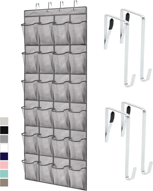 Over-the-Door Shoe Organizer with 24 Breathable Mesh Pockets, Holds Up to 40 lbs for Closet Storage Peaceful Pleasures Health and Wellness United States