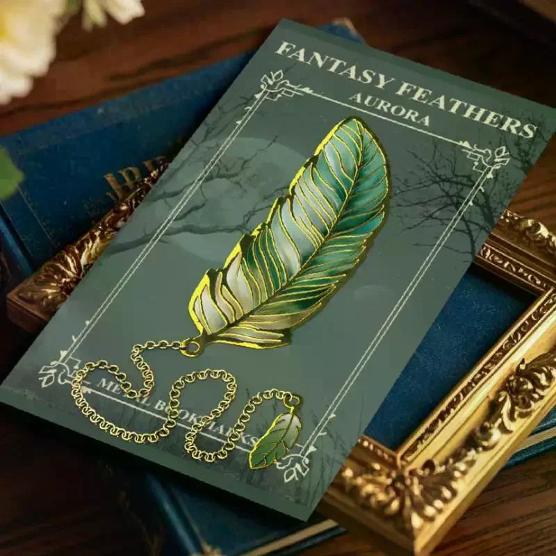 Vintage Gold Metal Bookmark with Chain Pendant | Page Divider