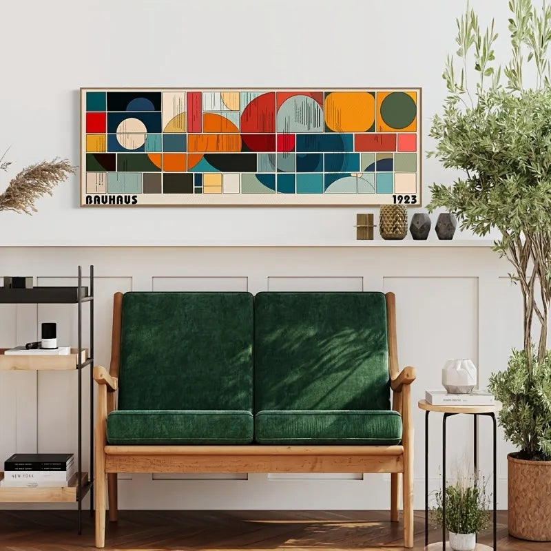 Bauhaus 1923 Art Deco Panoramic Canvas Wall Art | Space Print Canvas Wall Art Print Peaceful Pleasures Health and Wellness