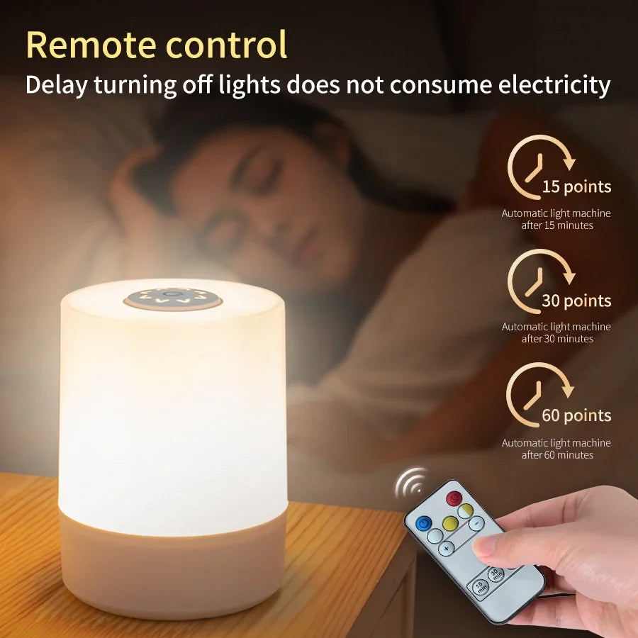 Touch Night Lamp 3 Modes Dimming Bedroom Bedside Lamp USB Charging Night Light Ambient Light Soft Light Table Lamp For Kids Gift Peaceful Pleasures Health and Wellness