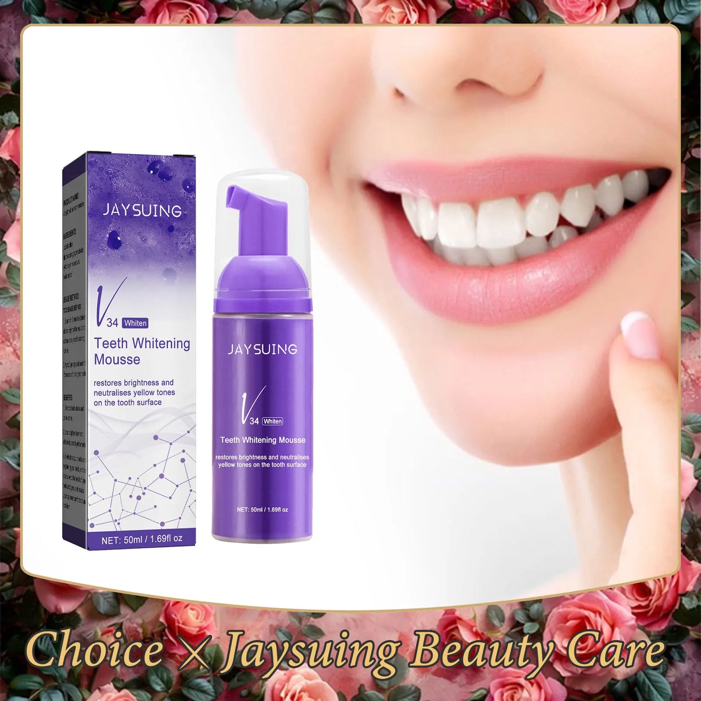 V34 Whitening Toothpaste Mousse – Stain Removal & Fresh Breath