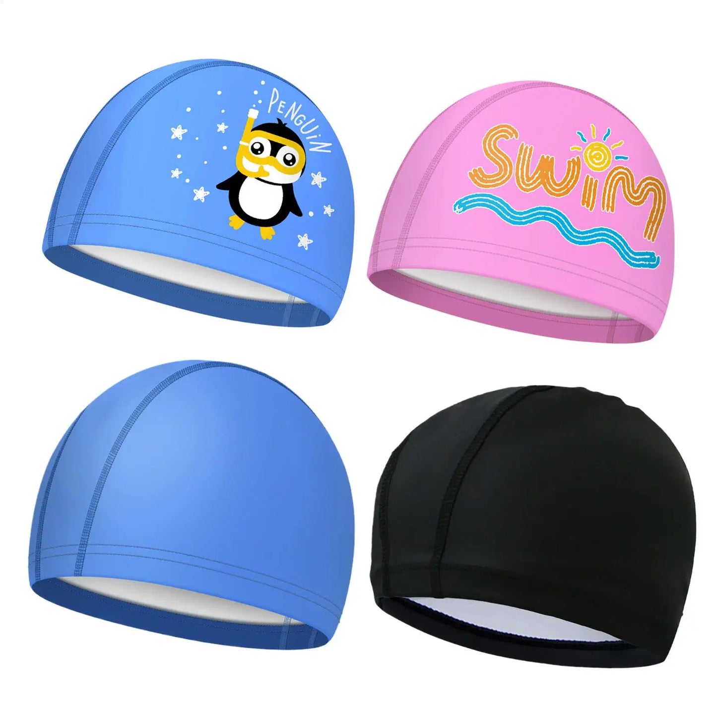 Waterproof Silicone Swim Cap – Ear Protection Kids & Adults