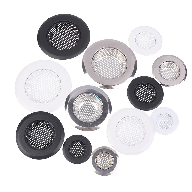 2PCS Silver/White/Black Kitchen Stainless Steel Sink Filter Mesh Shower Floor Drain Hair Catcher Stopper Food Slag Drainer Peaceful Pleasures Health and Wellness