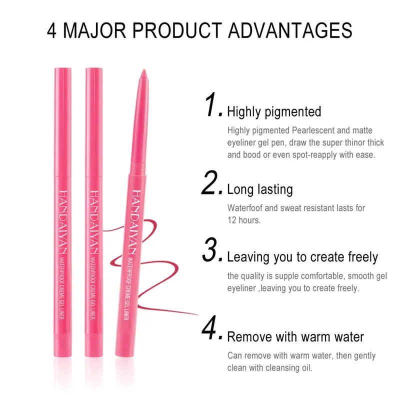 Handaiyan 20-Color Waterproof Matte Gel Eyeliner Pencil