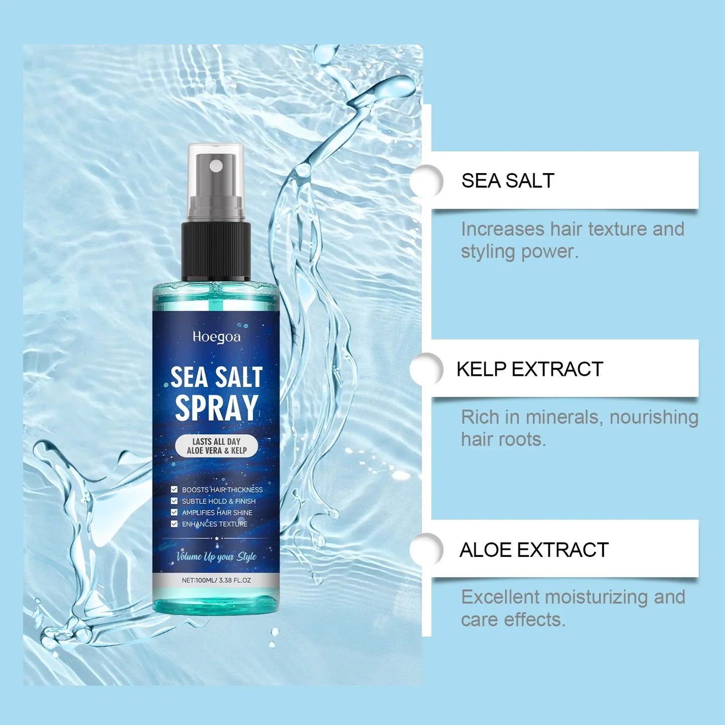 Hoegoa Sea Salt Curl Spray – Texturize & Boost Curls 100ml