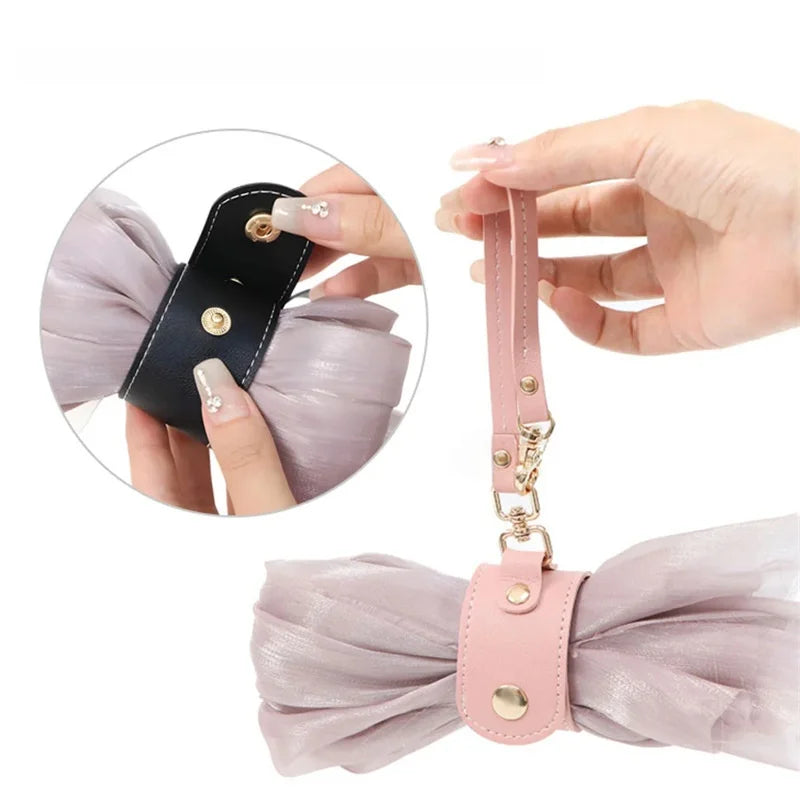 PU Leather Scarf Buckle Clip – Hat & Handbag Travel Hanger