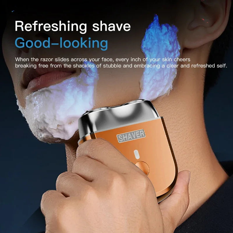 Men's Mini Dual Floating Head Electric Rotary Shaver – 2 Speed