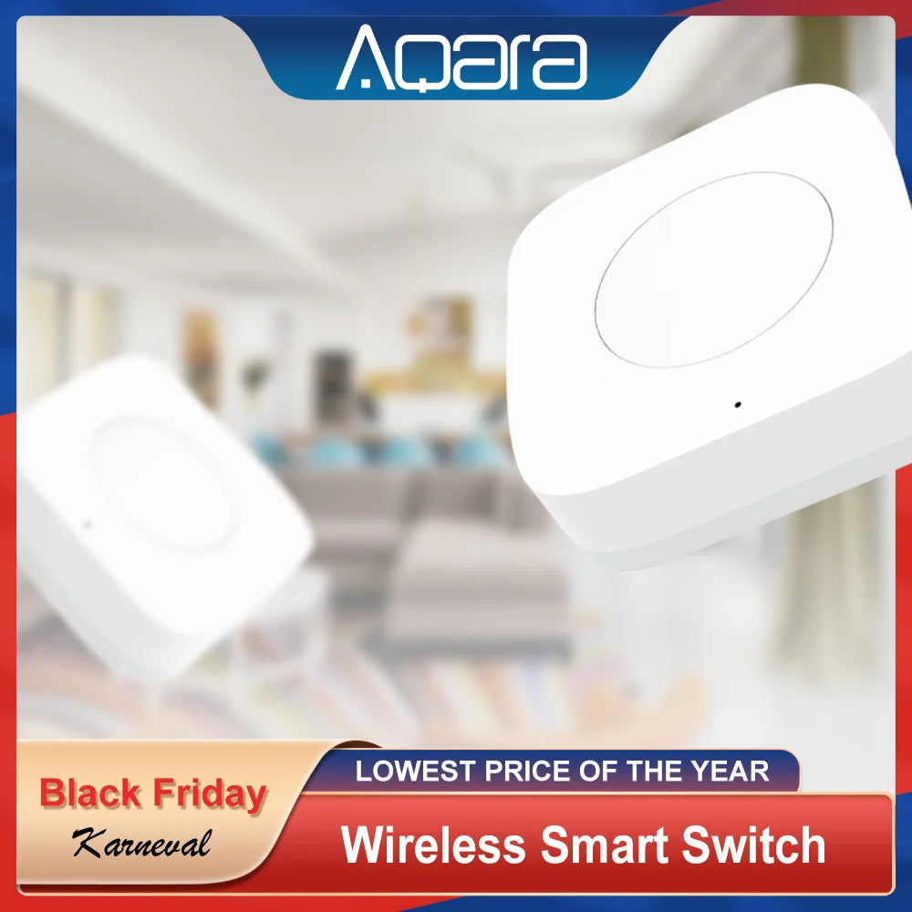 Aqara Smart Wireless Switch Smart Remote One Key Control Intelligent Application Home Security APP Control Work with Homekit Peaceful Pleasures Health and Wellness