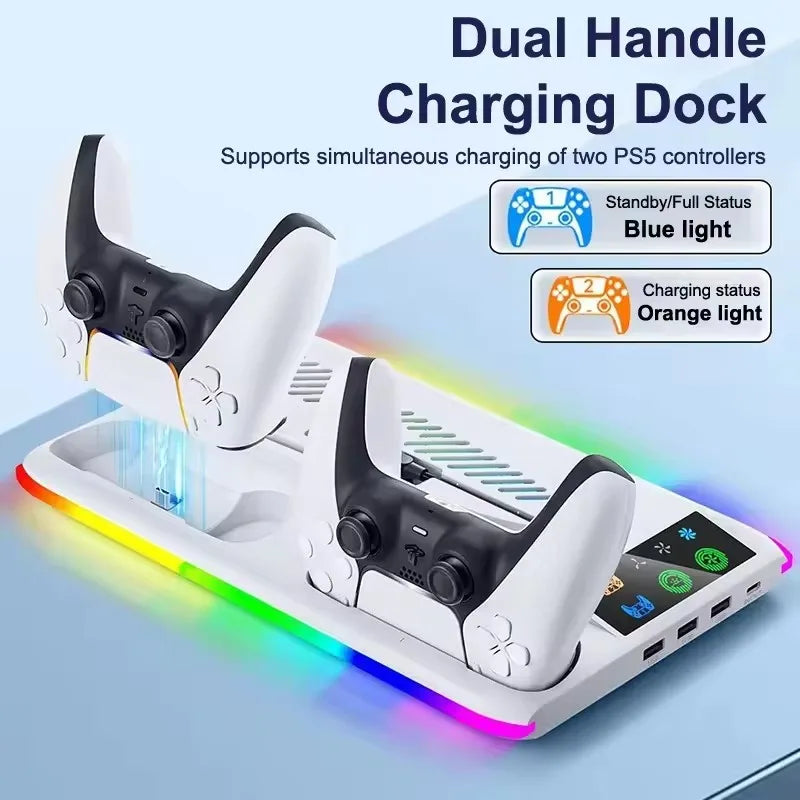 PS5 Cooling Stand with Controller Charger & USB Hub | PS5 Pro Slim