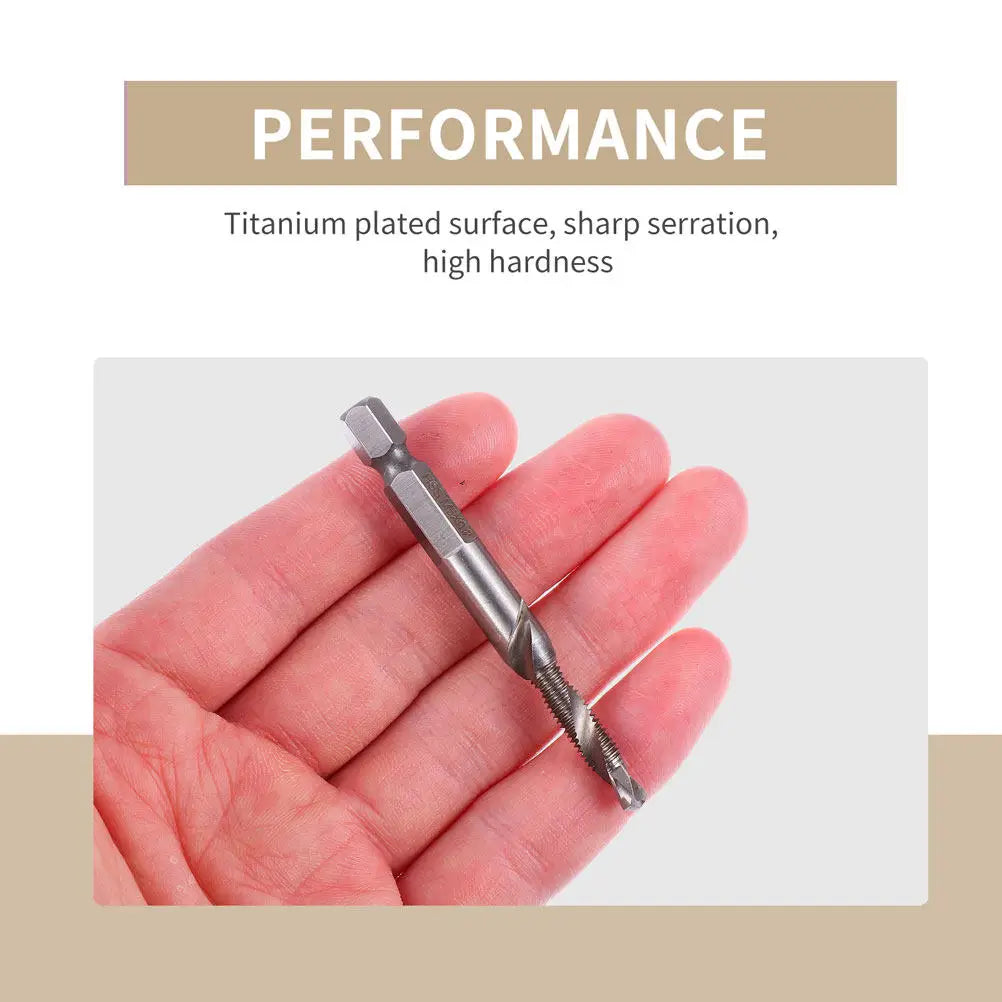 6Pcs Combination Drill Tap Bit Set All-in-One Drilling Threading Countersinking Tool for Metal Plastic DIY Engineering Peaceful Pleasures Health and Wellness