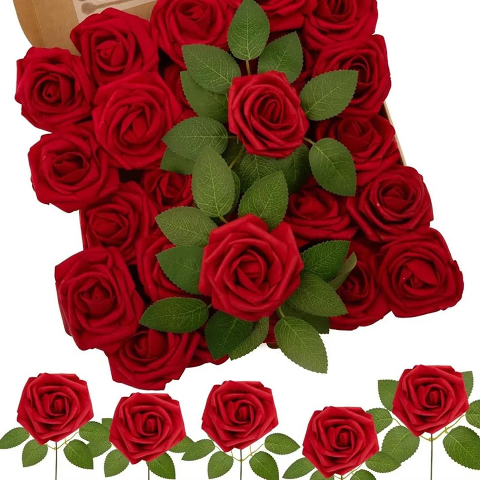 PE Foam Artificial Roses 5/10pcs | Wedding Valentine's Bouquet