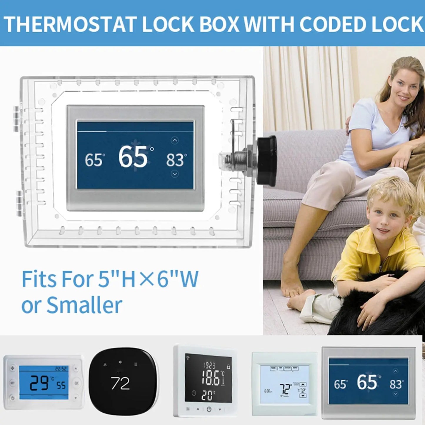 Thermostat Cover With Combination Lock Clear Protector Wall Thermostat Lock Case Cover For Home Office Restaurant Hotel School Peaceful Pleasures Health and Wellness