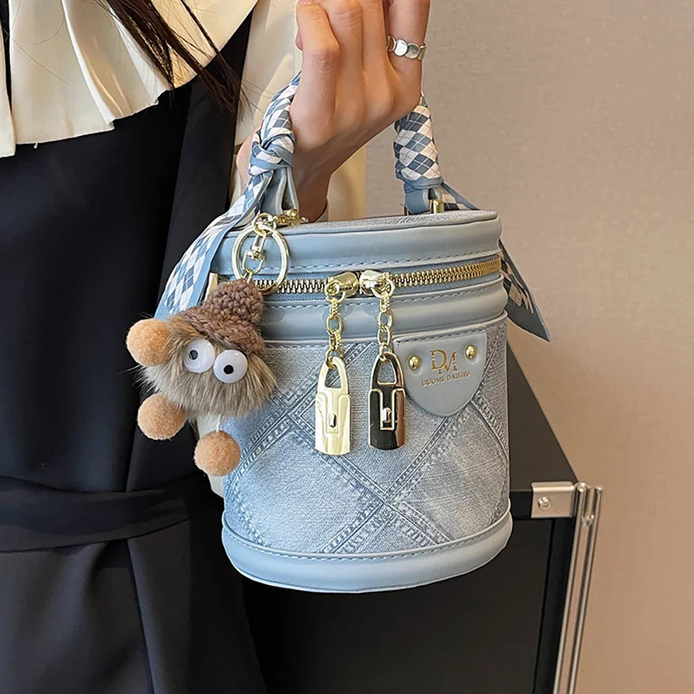 HOBBAGGO Women's PU Leather Bucket Crossbody Tote Bag Purse