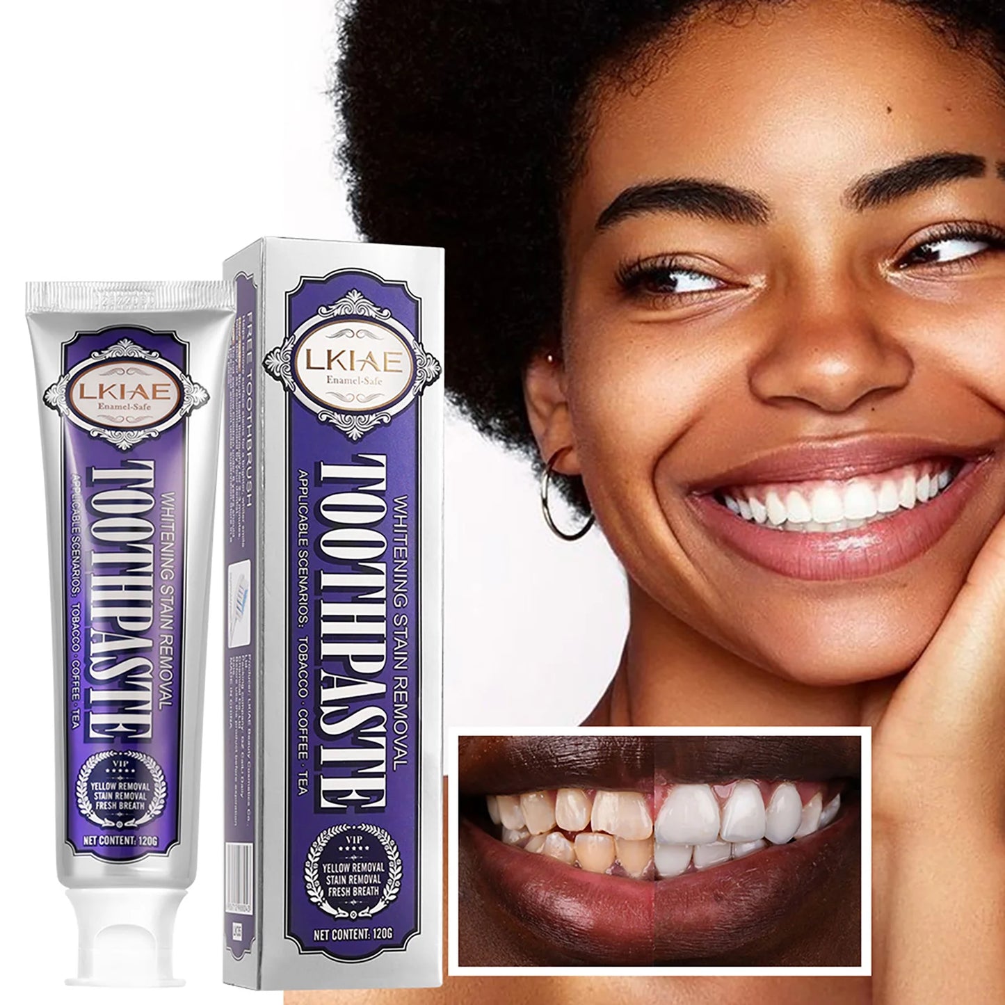 LKIAE Whitening Toothpaste | Stain Removal & Fresh Breath Mint