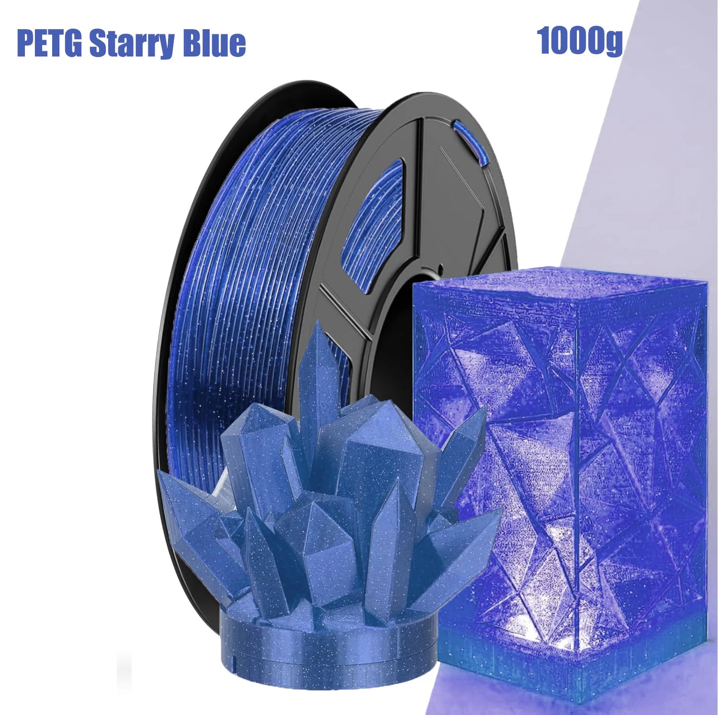 DINGSUN Starry PETG Filament 1.75mm – Transparent 3D Printer Spool