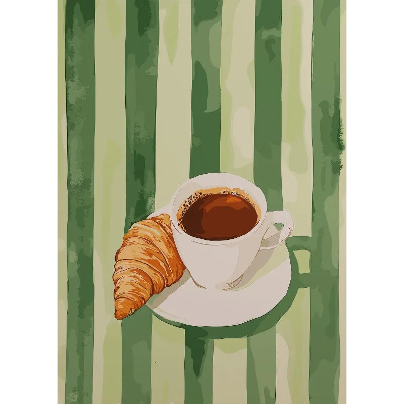 Retro Food Illustration Canvas Wall Art | Kitchen Home Decor