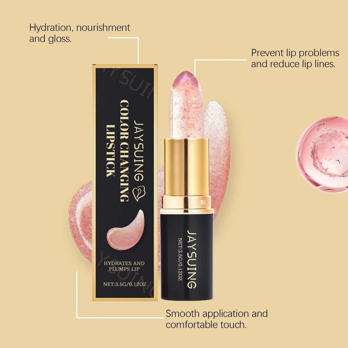 Jaysuing Color Changing Lipstick – Moisturizing Waterproof
