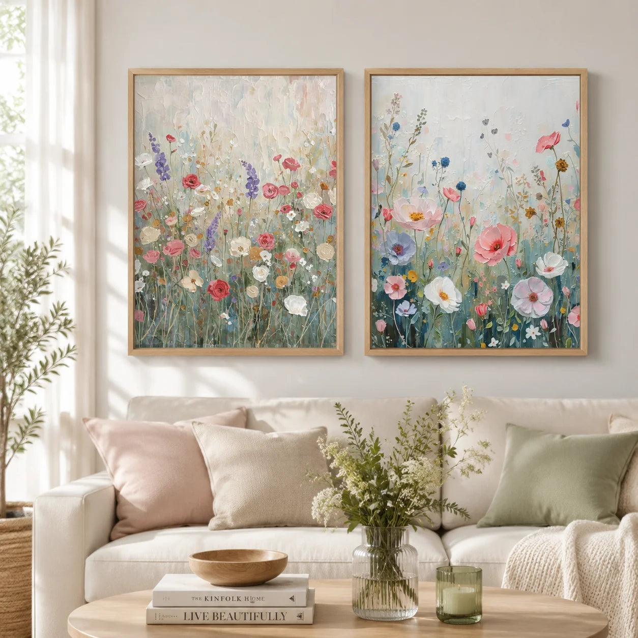 Vintage Wildflower Botanical Canvas Wall Art | Floral Poster Botanical Canvas Print Peaceful Pleasures Health and Wellness