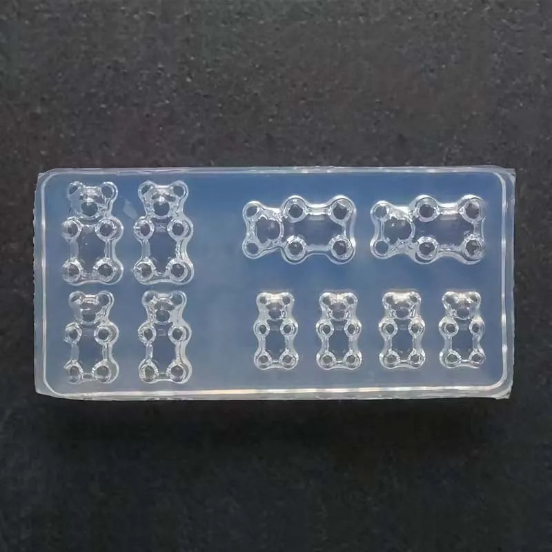 3D Mini Bear Silicone Molds for Resin Jewelry & Nail Art