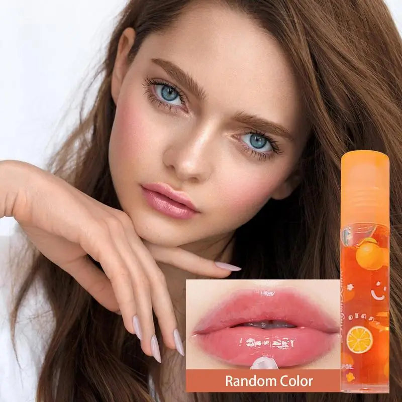 6-Color Roll-On Fruit Essence Lip Gloss & Moisturizing Lip Oil