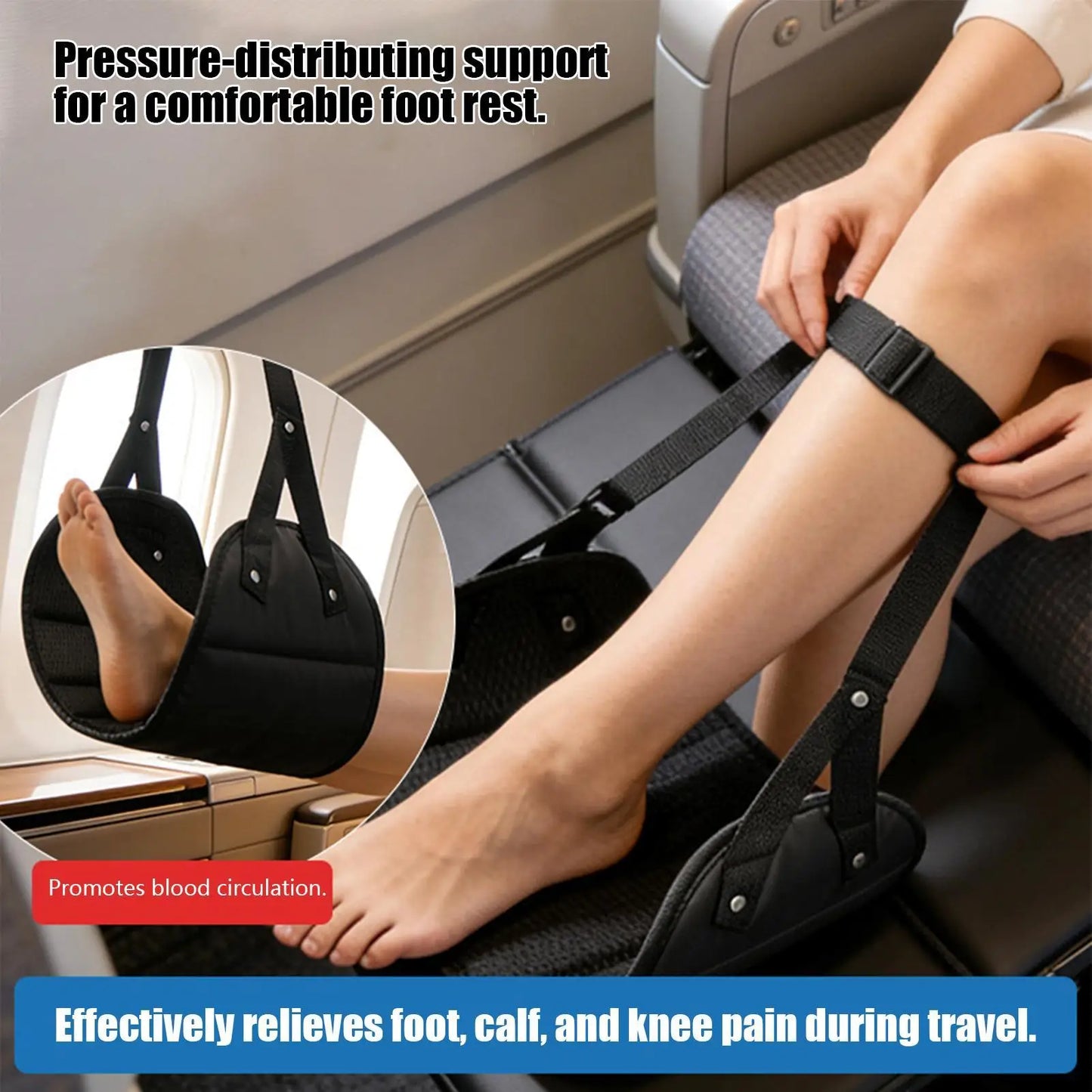 Portable Adjustable Foot Hammock – Airplane & Office Travel Rest