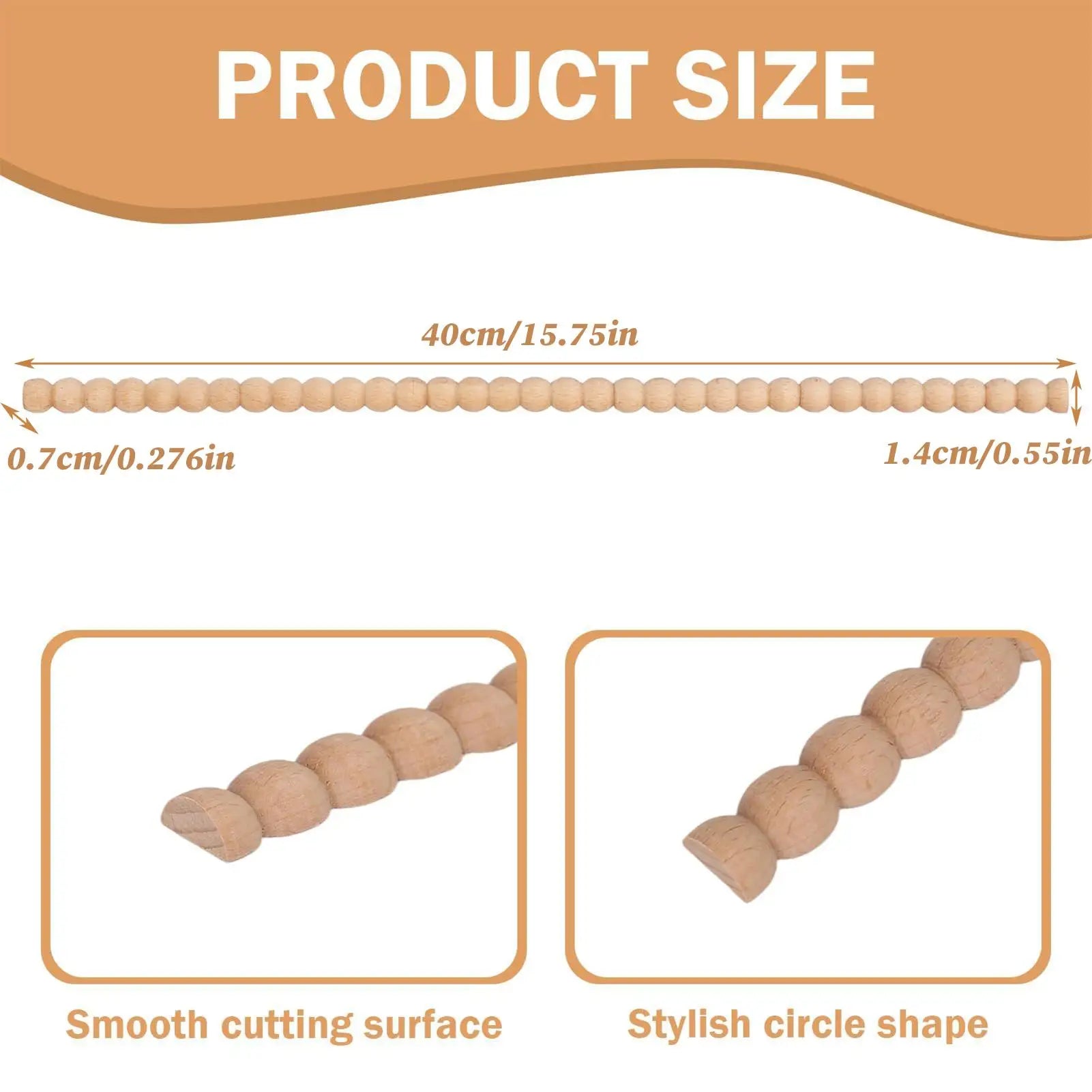 Unfinished Beech Wood Molding Applique Strips – 10pc Bead Trim Wood Molding Trim Peaceful Pleasures Health and Wellness