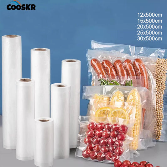 Food Vacuum Bags Sealer Storage Packaging Bags for Kitchen Vacuum Seal Keep Food Fresh BPA-Free 5 Size Vacuum Sealing Rolls Bags Peaceful Pleasures Health and Wellness
