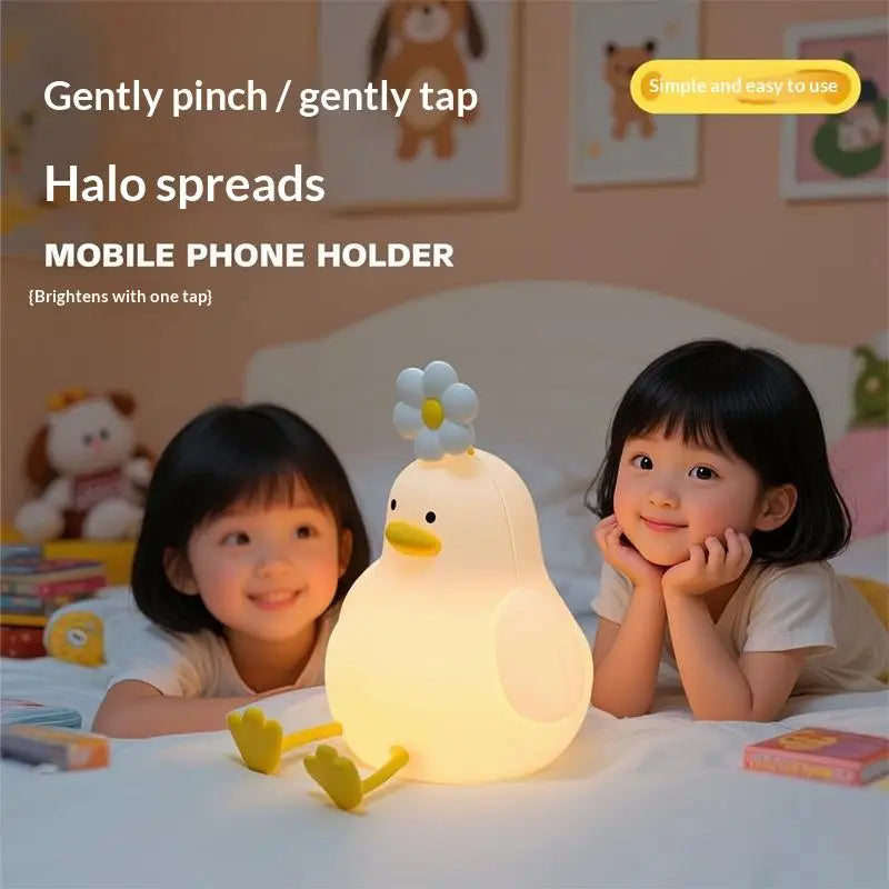 Cute Duck LED Night Light | USB Rechargeable Silicone Lamp LED Night Light Peaceful Pleasures Health and Wellness