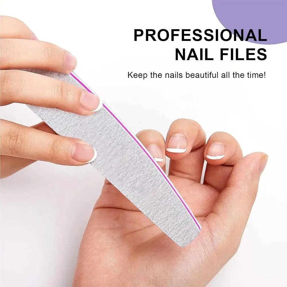 10-Pack Double-Sided Nail Files | 100/180 Grit Manicure Set