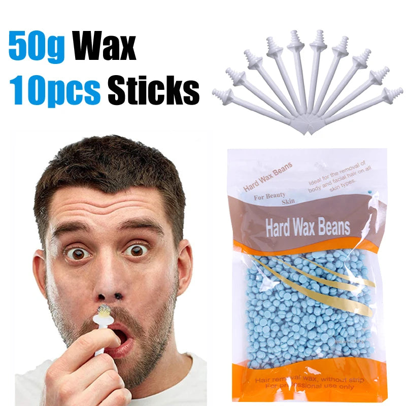 100-Piece Nose Wax Kit – At-Home Nose Hair Removal Set Nose Hair Wax Kit Peaceful Pleasures Health and Wellness 50gOcean-Stick10P
