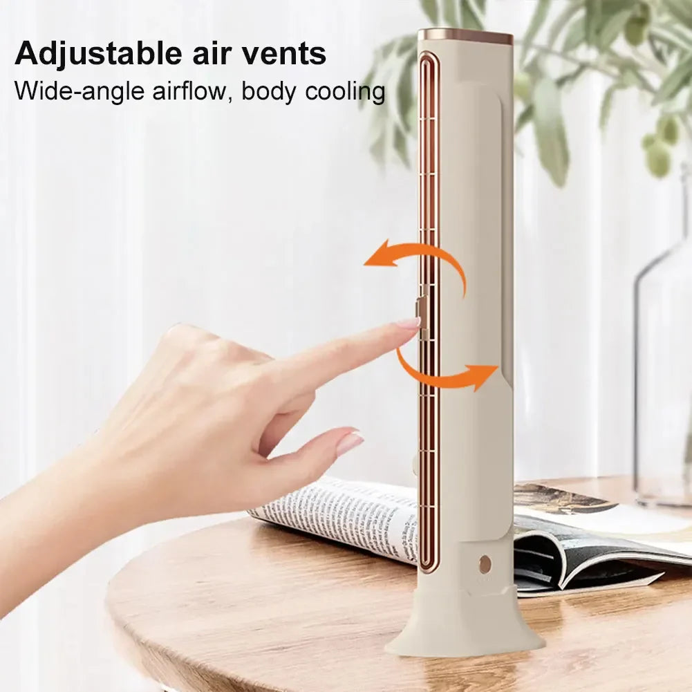 Bladeless USB Tower Fan – Desk & Hanging for Home Office