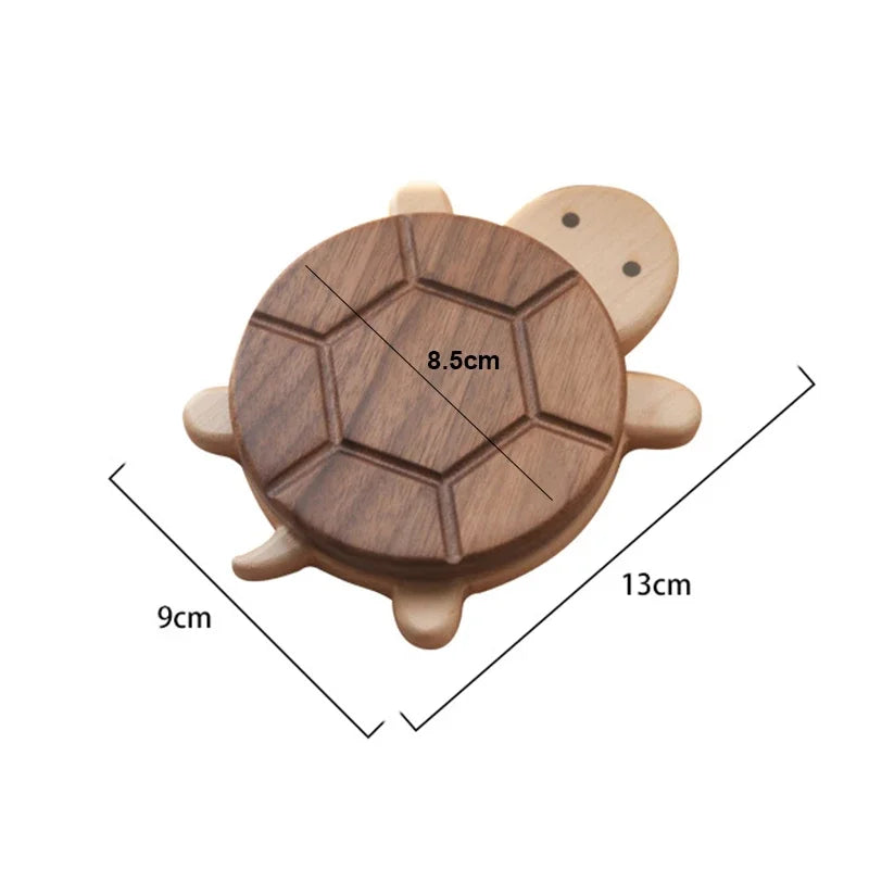 Creative and Cute Shape Black Walnut Solid Wood Turtle Insulation Mat Kettle Tea Coaster Tableware Anti-scald Table Ornaments Peaceful Pleasures Health and Wellness 1pc