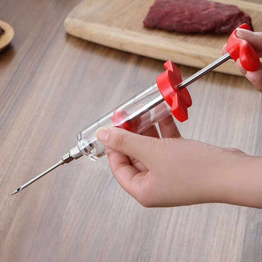 BBQ Meat Injector Syringe with 3 Stainless Steel Needles