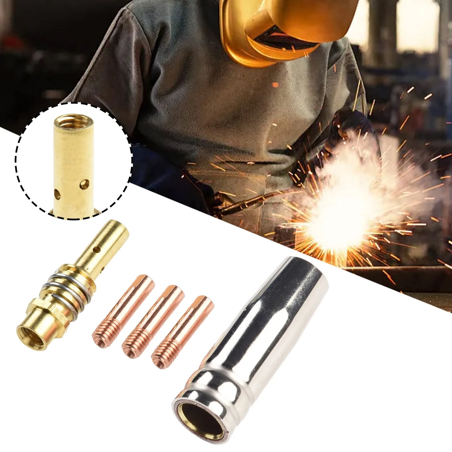 Mig Contact Tip Consumables Welding MB15 15AK 0 8 1 Nozzle Tool Part