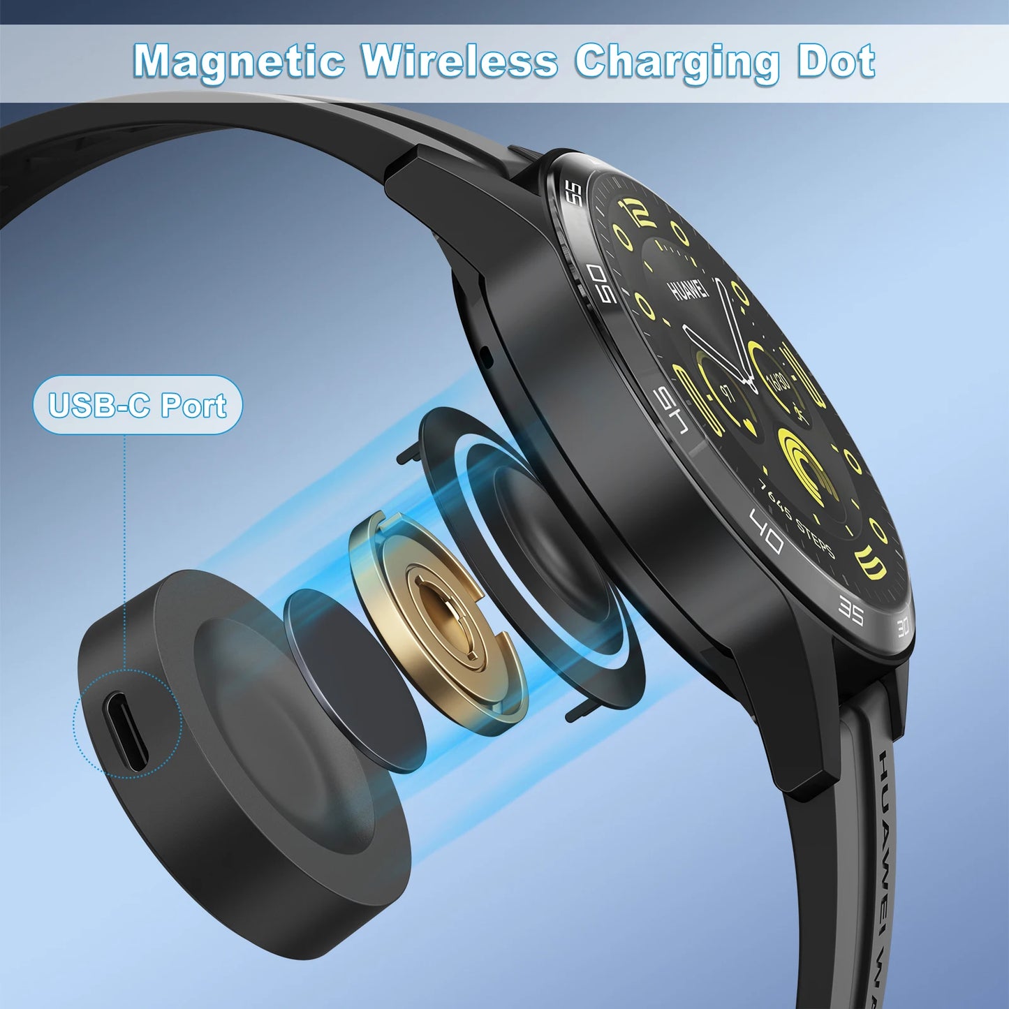 Magnetic Charger For Huawei Watch GT 4 3 Pro/GT 3 Pro/GT 3 SE/GT 2 Pro ECG/GT Runner Cyber Single Head Charger Dock No Cable Peaceful Pleasures Health and Wellness