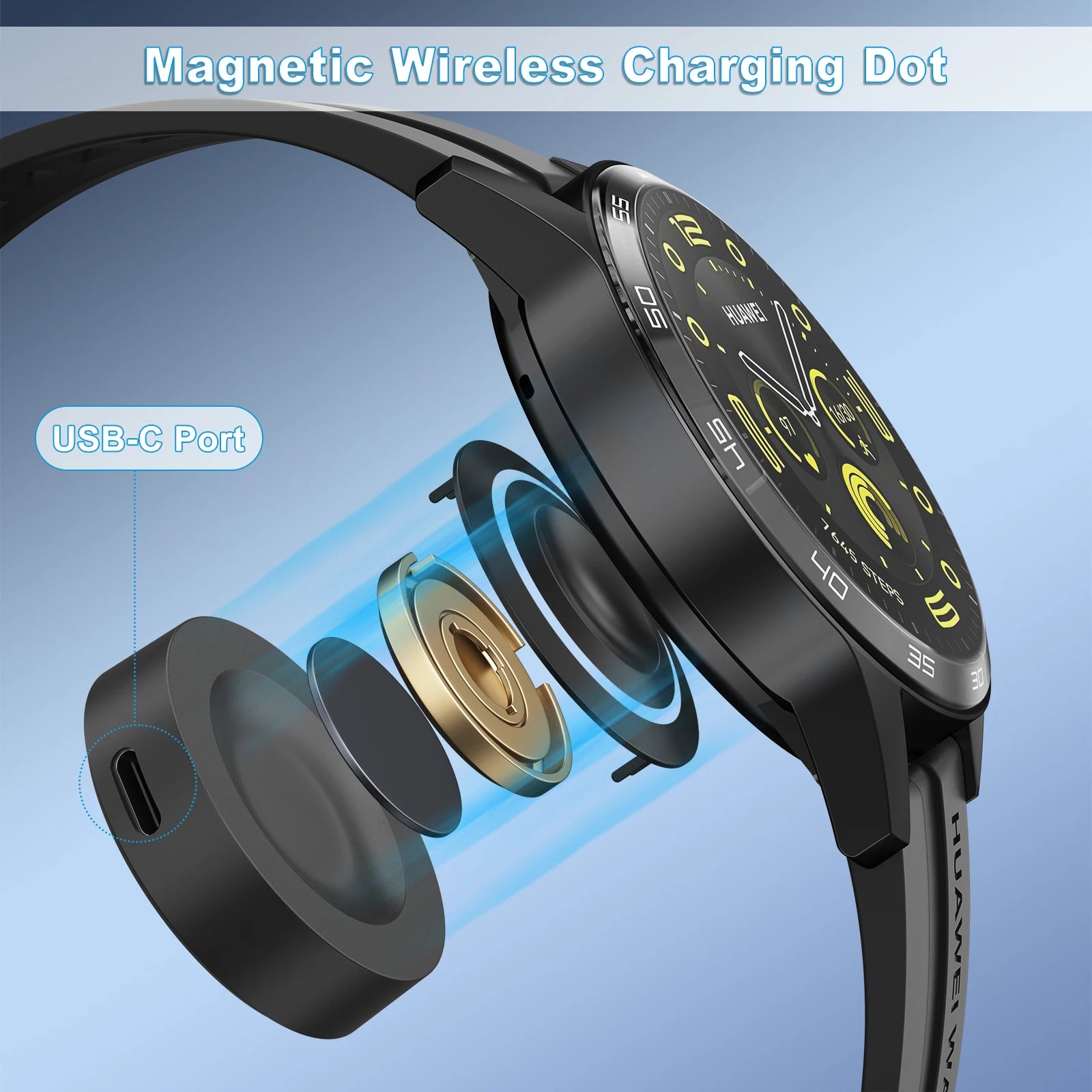 Magnetic Charger For Huawei Watch GT 4 3 Pro/GT 3 Pro/GT 3 SE/GT 2 Pro ECG/GT Runner Cyber Single Head Charger Dock No Cable Peaceful Pleasures Health and Wellness