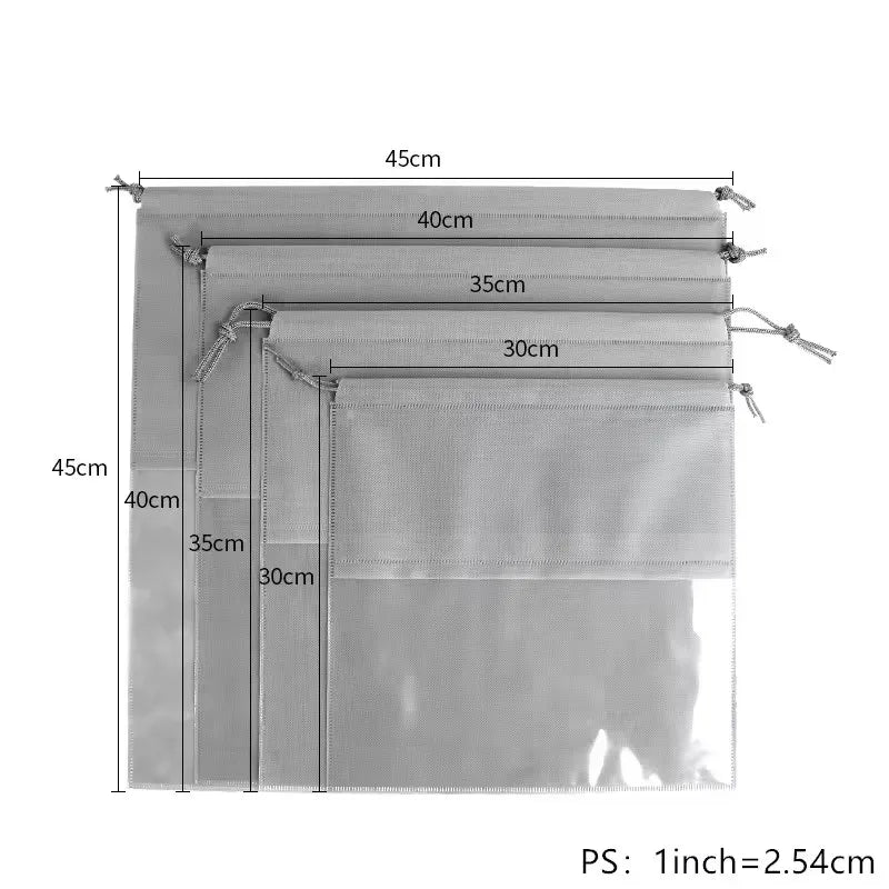 Dustproof Drawstring Storage Bags for Handbags & Clothes 5-Pack Dustproof Storage Bags Peaceful Pleasures Health and Wellness 5Pcs-Grey 45X45CM