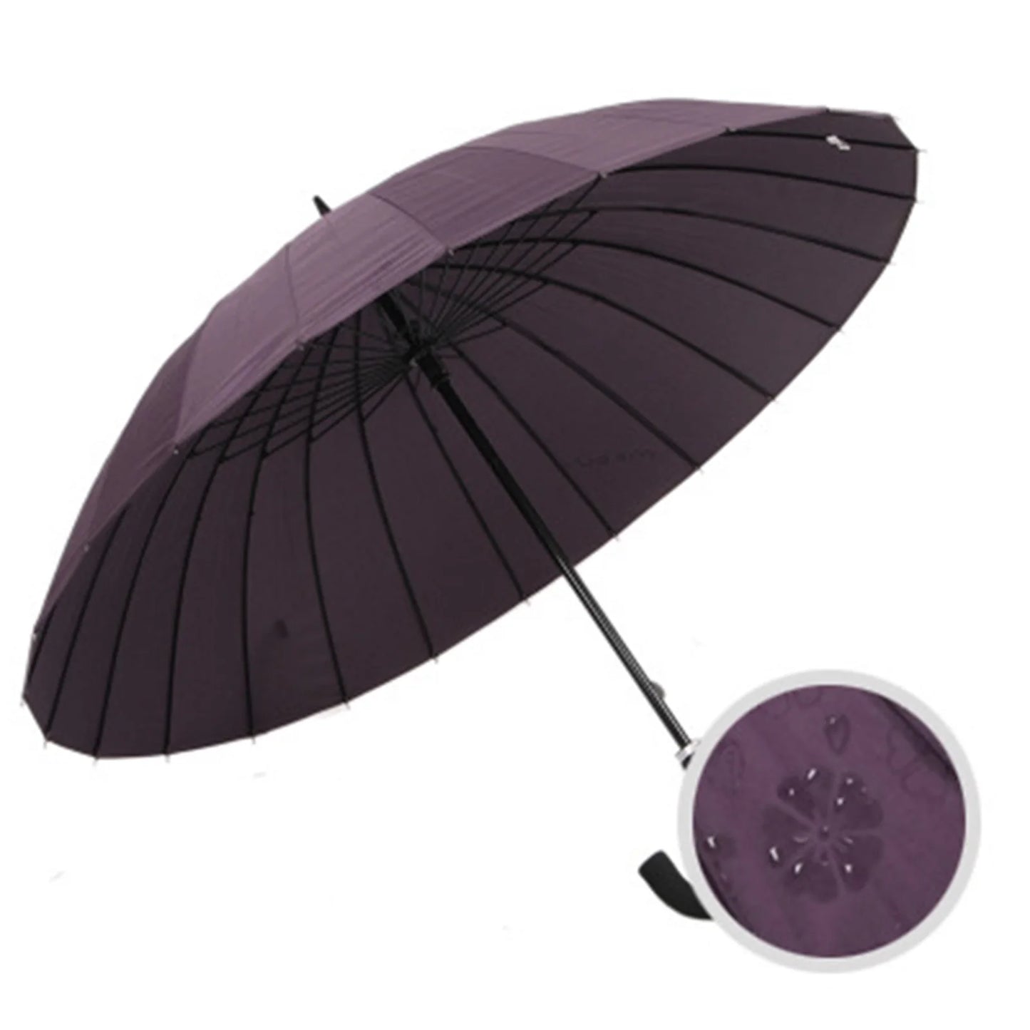 Long Handle Umbrellas Ultra Large Retro Style Umbrella J Stick 24 Ribs Dual-Use Umbrellas Strong Windproof Umbrellas Peaceful Pleasures Health and Wellness Deep Purple