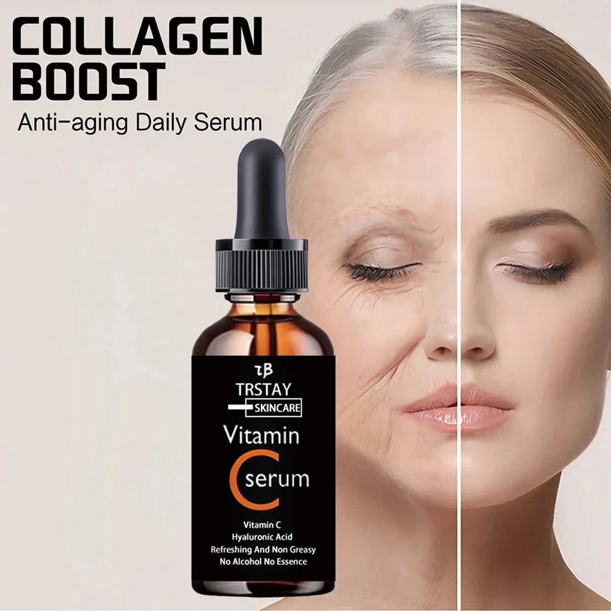 TRSTAY Vitamin C & Hyaluronic Acid Brightening Facial Serum