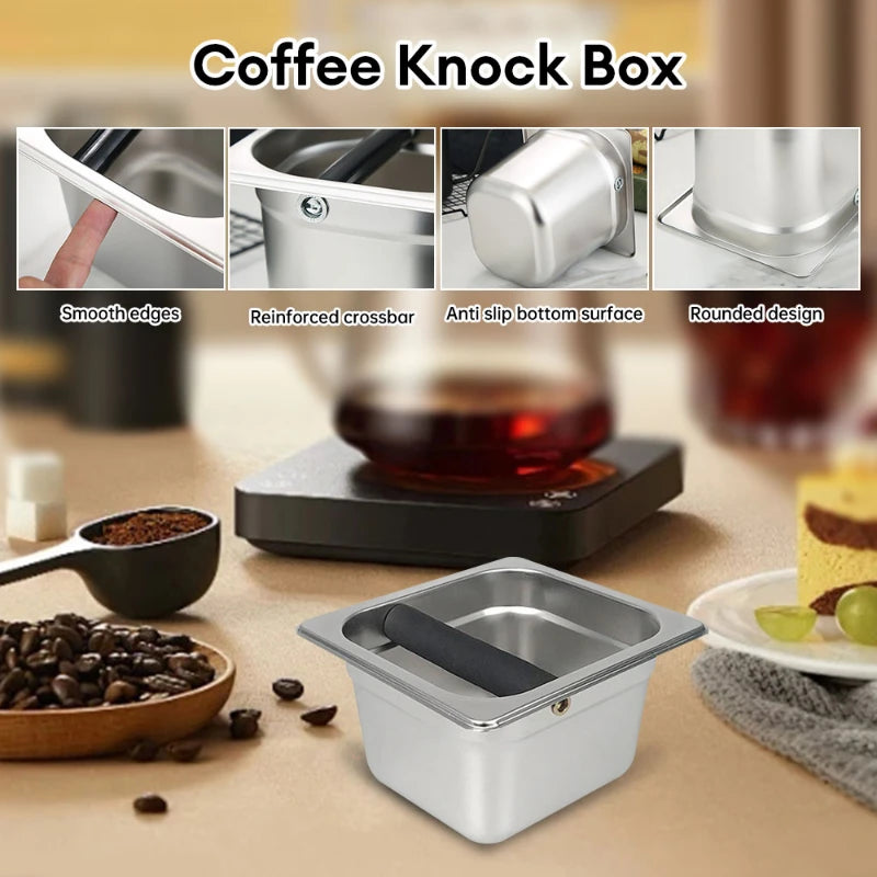 Coffee Knock Box Espresso Dump Bin for Barista Coffee Grind Anti-slip Espresso Dump Bin Grind Waste Bin Coffee Grounds Bucket Peaceful Pleasures Health and Wellness