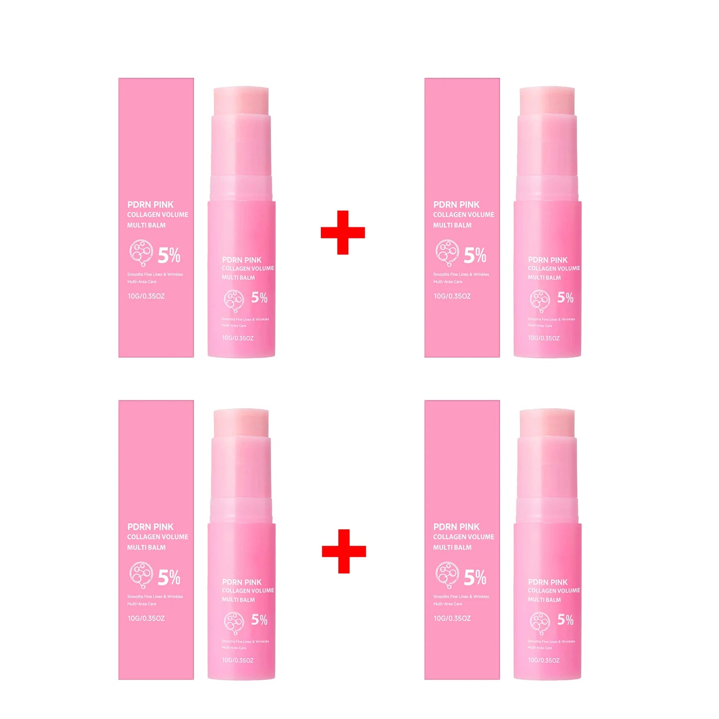 All-in-One 5% PDRN Collagen Multi Balm 10g Volume Boosting & Hydrating Stick for Eyes, Neck & Face,Plumping Balm for Fine Lines Peaceful Pleasures Health and Wellness 4 X 10g boxed