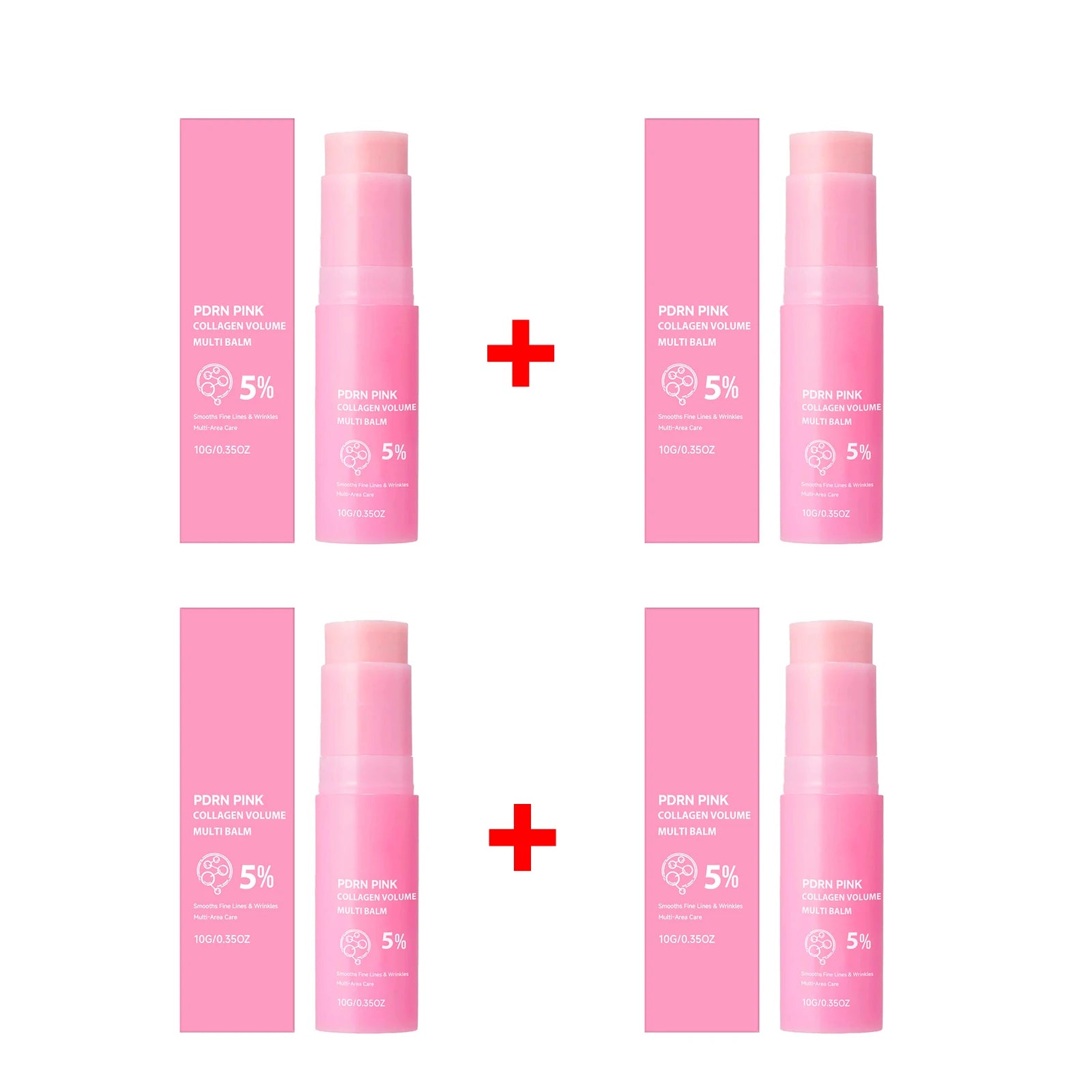 All-in-One 5% PDRN Collagen Multi Balm 10g Volume Boosting & Hydrating Stick for Eyes, Neck & Face,Plumping Balm for Fine Lines Peaceful Pleasures Health and Wellness 4 X 10g boxed