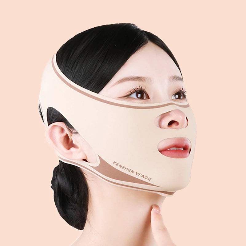 Chin Cheek Slimming Bandage V Shape Line Lifting Mask Elastic Polyester Face Mask Beauty Health Anti Wrinkle Strap Band Sleeping Peaceful Pleasures Health and Wellness A1